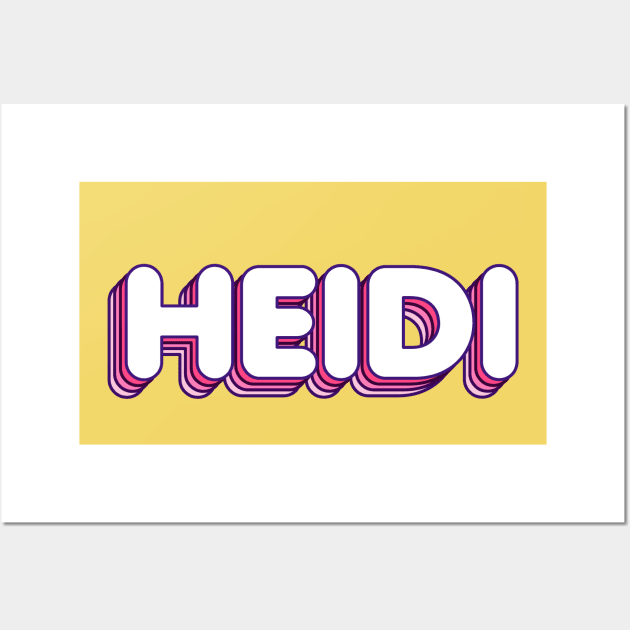 Pink Layers Heidi Name Label Wall Art by KedaiComel